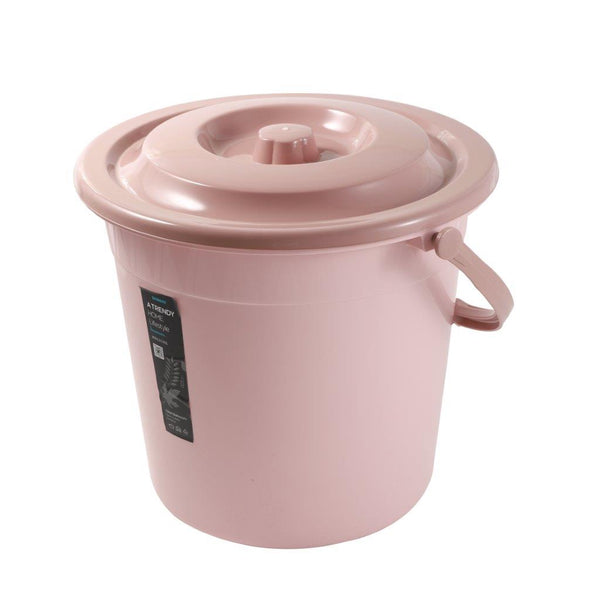 Multipurpose Colorful Plastic Bucket with Lid and Handle 37*34 cm