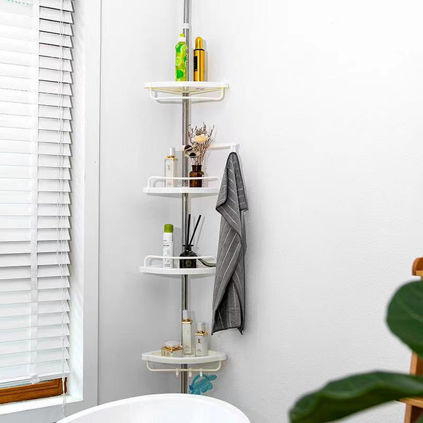 Stainless Steel Shower Caddy Storage Plastic Shelves 4-tier Bathroom Storage Organizer Set 3.2 Metre