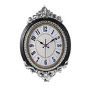 Luxury Vintage Retro Black Silver Frame Wall Clock 63*43.5*5.5 cm