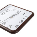 Wall Clock Brown Frame Analog Retro Executive Design Rectangle 28*29 cm