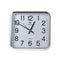 Wall Clock Silver Frame Analog Retro Executive Design Rectangle 28*29 cm