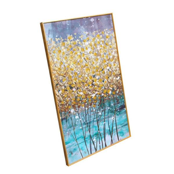 Home Decor Portrait Canvas Wall Art Abstract Tree Oil Painting Gold Frame 70*110 cm