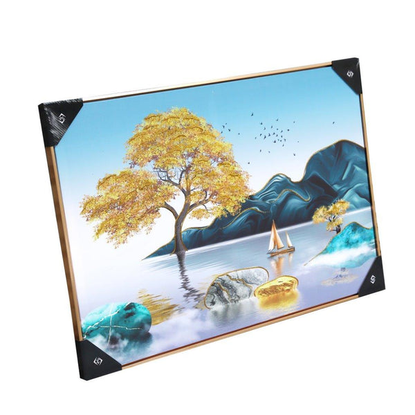 Home Decor Landscape Canvas Wall Art Abstract Nature Oil Painting Picture Frame 62*92 cm