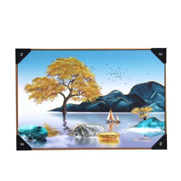 Home Decor Landscape Canvas Wall Art Abstract Nature Oil Painting Picture Frame 62*92 cm