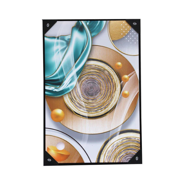 Home Decor Portrait Canvas Wall Art Abstract Circles Oil Painting Picture Frame 62*92 cm