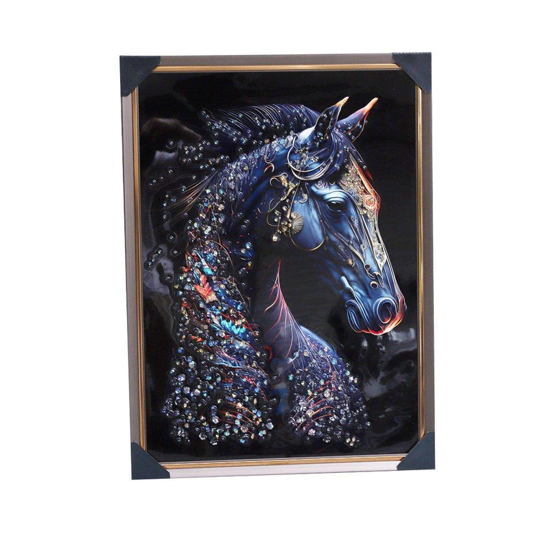 Home Decor Portrait Canvas Wall Art Abstract Horse Oil Painting Picture Frame 55*75 cm