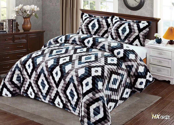 Abstract Print Comforter Bedspread Bedding Set Bed Cover with Pillowcase Set of 3 pcs Bed Cover 230*230 cm Pillowcase 50*70*2 cm