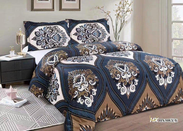 Abstract Floral Print Comforter Bedspread Bedding Set Bed Cover with Pillowcase Set of 3 pcs Bed Cover 230*230 cm Pillowcase 50*70*2 cm