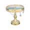 Glamorous Satin Gold Elegant Metal Glass Top Cake Stand Wedding Table Centrepiece Set of 3 Pcs 17.5*19;22.5*23;26.5*27 cm