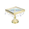 Glamorous Satin Gold Elegant Metal Glass Top Cake Stand Wedding Table Centrepiece Set of 3 Pcs 17.5*19;23.5*23;26.5*26.5 cm