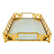 Deco Gold Rectangle Mirror Base Serving Tray Set of 2 Pcs 30*40/22*36 cm