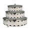 Deco Round Metal Silver Mirror Cookie Tray Cake Stand Set of 3 Pcs 16*2.5, 18.5*2.5, 24.5*2.5 cm