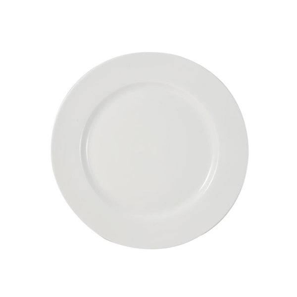 Plain Vanilla White Ceramic Dinnerware Set of 24 pcs with Dinner Plate Bowls Serveware