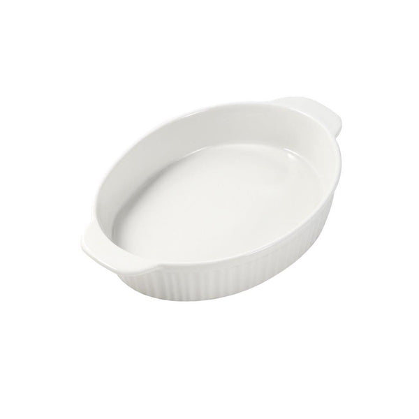 Plain Vanilla White Ceramic Oval Baking Set of 3 Pcs Bakeware Serveware