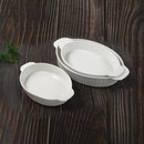 Plain Vanilla White Ceramic Oval Baking Set of 3 Pcs Bakeware Serveware
