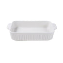 Plain Vanilla White Ceramic Rectangular Baking Set of 3 Pcs Bakeware Serveware
