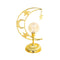 Decorative Ramadan Arabic Style Gold Metal Lantern Battery Operated Lamp 32 cm