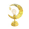 Decorative Ramadan Arabic Style Gold Metal Lantern Battery Operated Lamp 26 cm