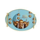 Ramadan Deco Food Tray Oval Eid Serving Tray Set of 2 Pcs 34*24/40*30 cm