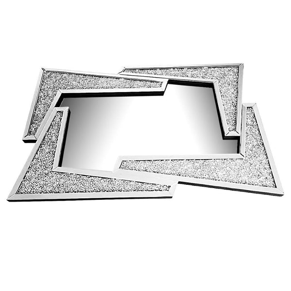 Home Decor Luxury Hallway Mirror & Console Crystal Crushed Diamond Silver Mirror Finish