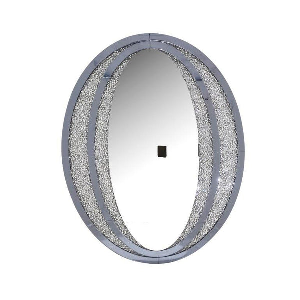 Home Decor Luxury Hallway Mirror & Console Crystal Grey Mirror Finish