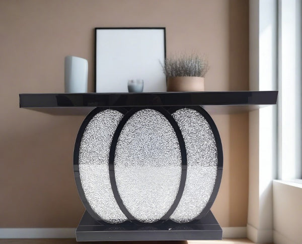 Home Decor Luxury Hallway Console Table Crystal Grey Mirror Finish 36*120*78 cm