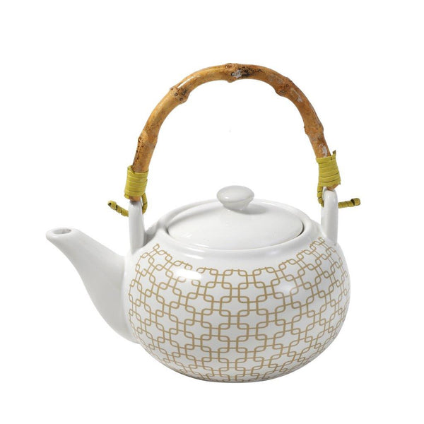 Ceramic Tea Pot Coffee Serving Kettle with Abstract Pattern - Classic Homeware and Gifts