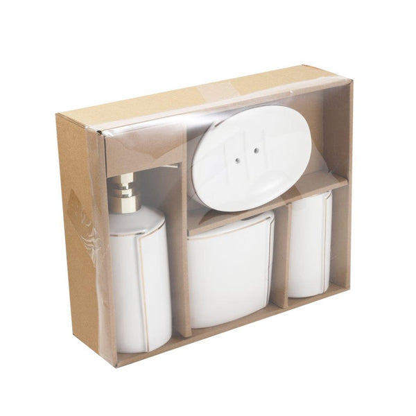 Ceramic Bathroom Accessories Soap Dispenser Toothbrush Holder 4 Pcs Set 7*19.5/7*11.5/11*5.5*11/14*10*3.5 cm