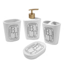 Ceramic Bathroom Accessories Soap Dispenser Toothbrush Holder 4 Pcs Set 10.5*5*17/1.5*6.5*11.5/10.5*6.5*11.5/12*8*2.5 cm