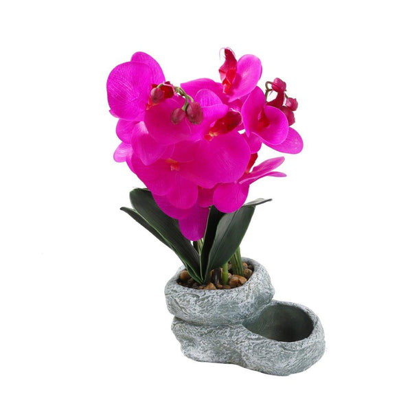 Realistic Touch Artficial Moth Orchids Flower Deco Artistic Pot 18*9*11*40 cm