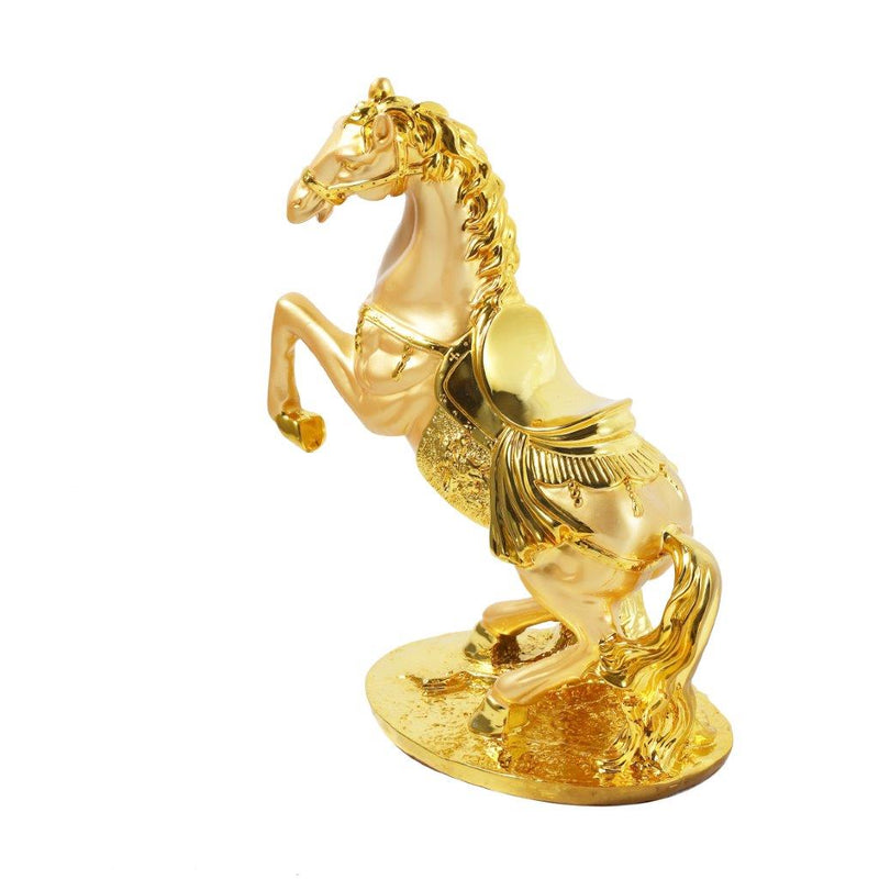 Sculpture Statue Resin Figurine Horse Metallic Gold Color 45*20*56 cm