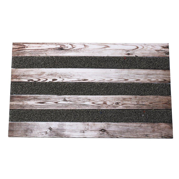 Wooden Board Print Indoor Outdoor Rubber Non Slip Waterproof Entrance Door Welcome Door Mat 45*75 cm