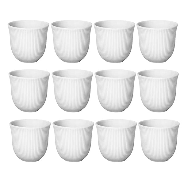 Ceramic Coffee Caw Shafee Cup Set of 12 Pcs Vanilla White Set 90ml 6.5*5.5 cm