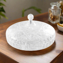 Acrylic Serving and Divided Platter with Lid, 25 cm, perfect for serving a variety of snacks and appetizers.