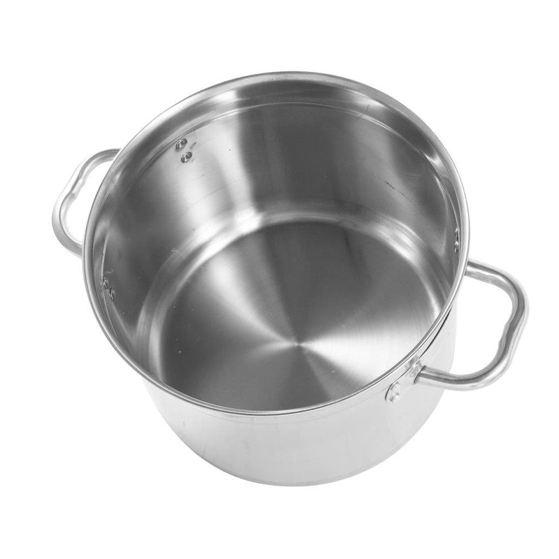 Stainless Steel Deep Stockpot Heavy Base Casserole with Lid 35*38 cm