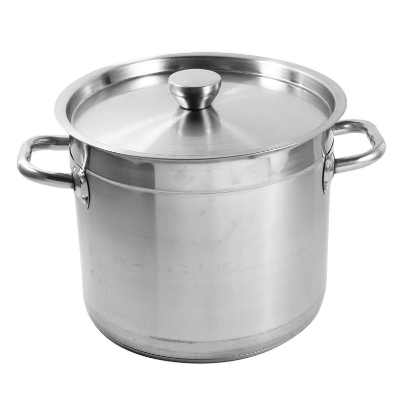 Stainless Steel Deep Stockpot Heavy Base Casserole with Lid 35*38 cm