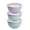 Multicolor Stainless Steel Serving Bowl Mixing Bowl Set of 3 18*9.5/22*11/26*12 cm