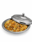Stainless Steel Biryani Plate with Lid 38 cm