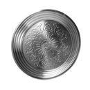 Stainless Steel Vintage Style Thai Pattern Round Serving Tray 50 cm