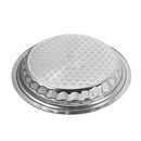 Stainless Steel Contemporary Style Hammered Pattern Round Serving Tray 50 cm