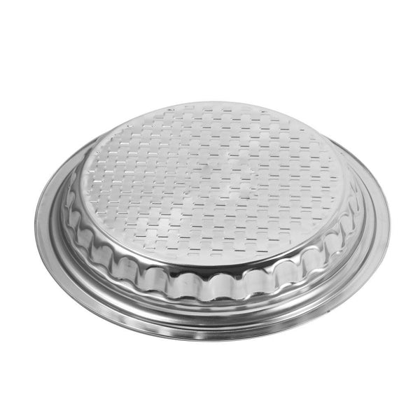 Stainless Steel Contemporary Style Hammered Pattern Round Serving Tray 50 cm