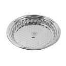 Stainless Steel Contemporary Style Hammered Pattern Round Serving Tray 70 cm