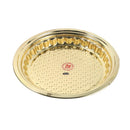 Stainless Steel Contemporary Style Hammered Pattern Round Serving Tray 35 cm