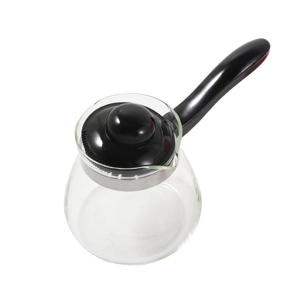 Contemporary Glass Coffee Pot Warmer with Lid & Handle 0.8 litre