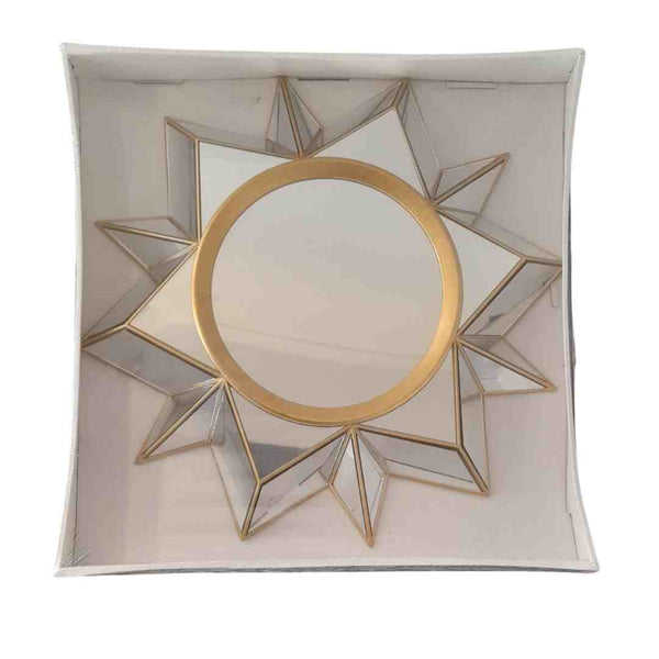 Decorative Star Shape Gold Frame Wall Mirror 43 cm