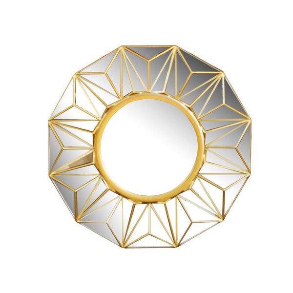 Decorative Octagonal Gold Frame Wall Mirror 48 cm