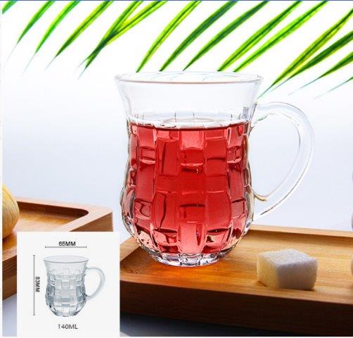 Lead Free Glass Tea Cup Set of 6 pcs 140 ml