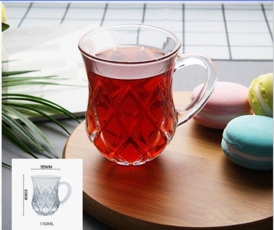 Lead Free Glass Tea Cup Set of 6 pcs 140 ml
