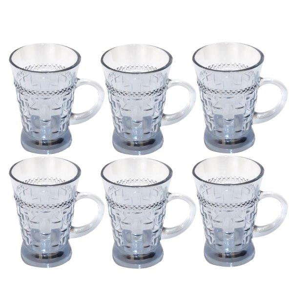 Premium Lead Free Glass Tea Cup Set of 6 Pcs