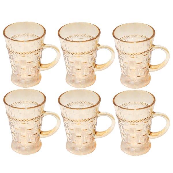 Premium Lead Free Glass Tea Cup Set of 6 Pcs